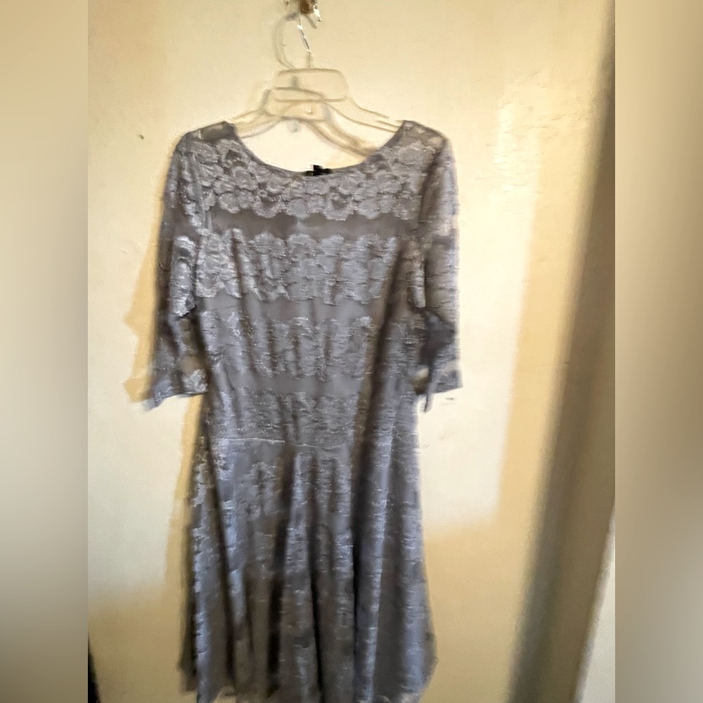 Stylish Lace Dress in Silver Gray